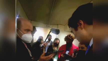 Andrew Bates with reporters on AF1 3-11-2022