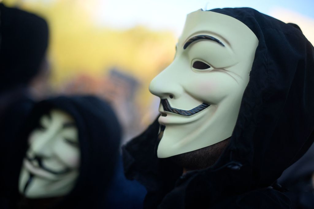 anonymous hackers protest