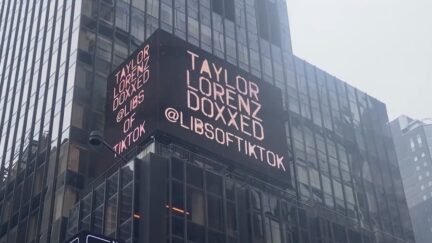 Taylor Lorenz billboard by Tim Pool and Jeremy Boering