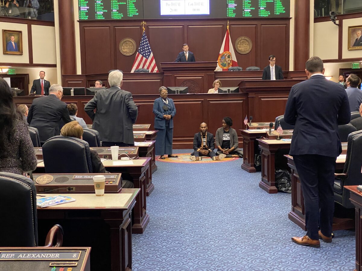 Florida House Democrats protest during special session