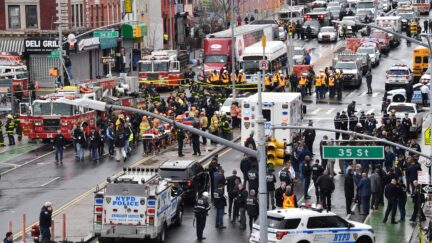 Crime scene of Brooklyn subway shooting on April 12