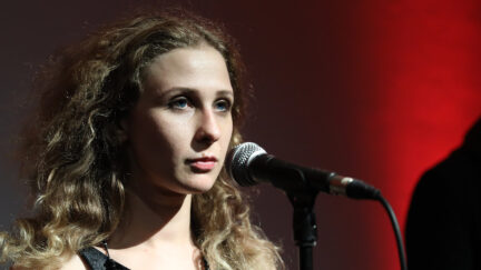 Maria Alyokhina at Pussy Riot Protest Performance at Saatchi Gallery - Photocall