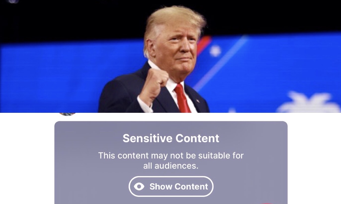 Trump’s TRUTH Social Censors Post as 'Sensitive Content'
