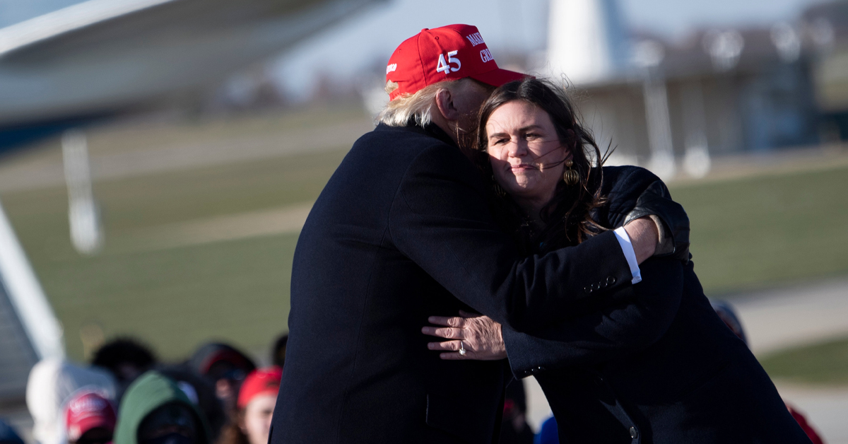 Sarah Huckabee Sanders with Donald Trump