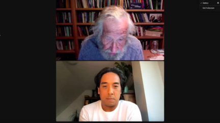 Noam Chomsky above interviewed via Zoom by Thijmen Sprakel