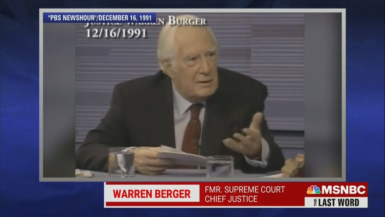 Warren burger outlet second amendment