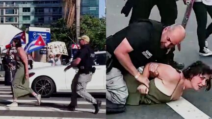 Woman Gets Absolutely Flattened By Secret Service After Rushing Biden Motorcade Brandishing Megaphone