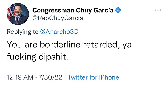 Democrat Rep Chuy Garcia Tweet