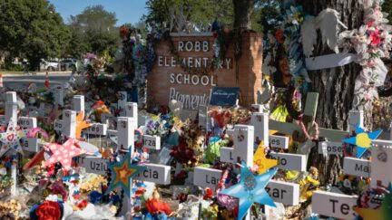 Memorial for victims of mass shooting at Robb Elementary School in Uvalde Texas