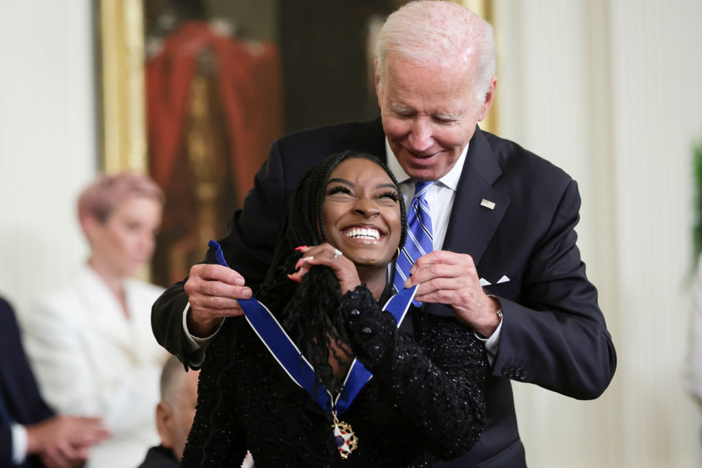 President Joe Biden awards Simone Biles the Presidential Medal of Freedom