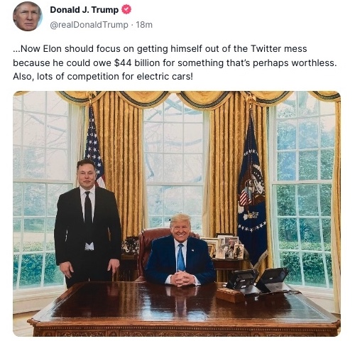 musk trump truth social