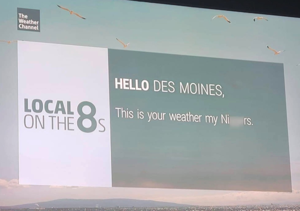 Weather Channel Graphic Uses N-Word in Des Moines Market