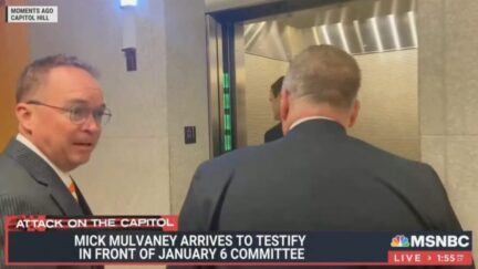 Mick Mulvaney questioned by reporters as he arrives for Jan. 6 committee deposition