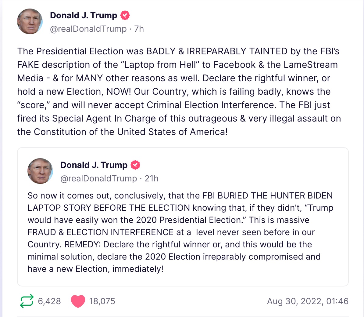 Trump freaks out in unreadable posts 🤪