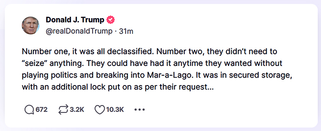 Trump Truth Social Seize