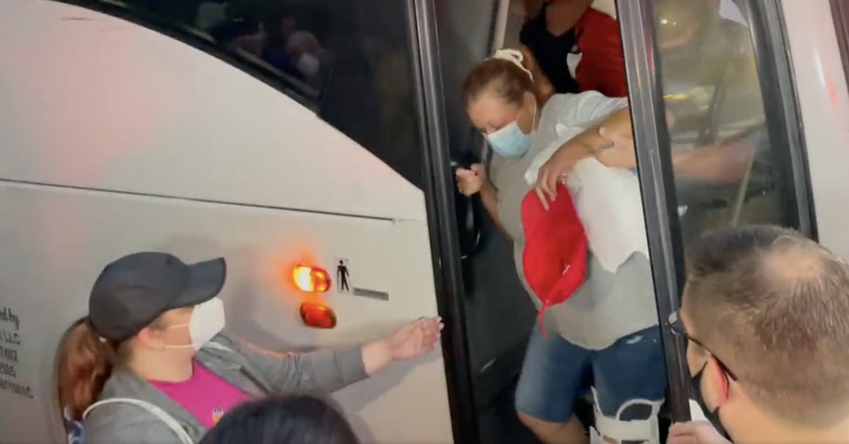 WATCH: Migrants Arrive Outside Kamala Harris' Residence