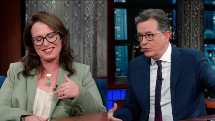 Maggie Haberman Fights Laughter as Stephen Colbert Roasts Trump During Interview