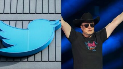 Elon Musk and Twitter logo