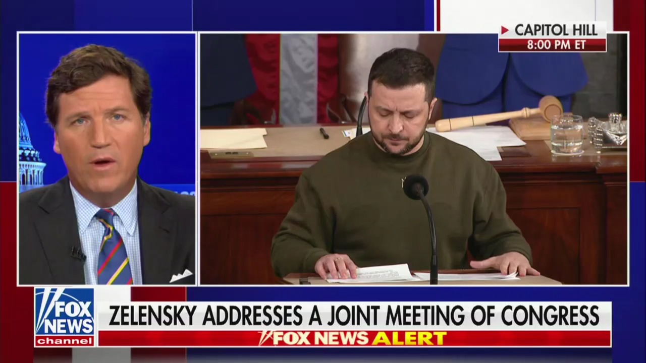 Cable News Ratings Wednesday December 21: Tucker Carlson Most Watched in Cable News For Zelensky Address