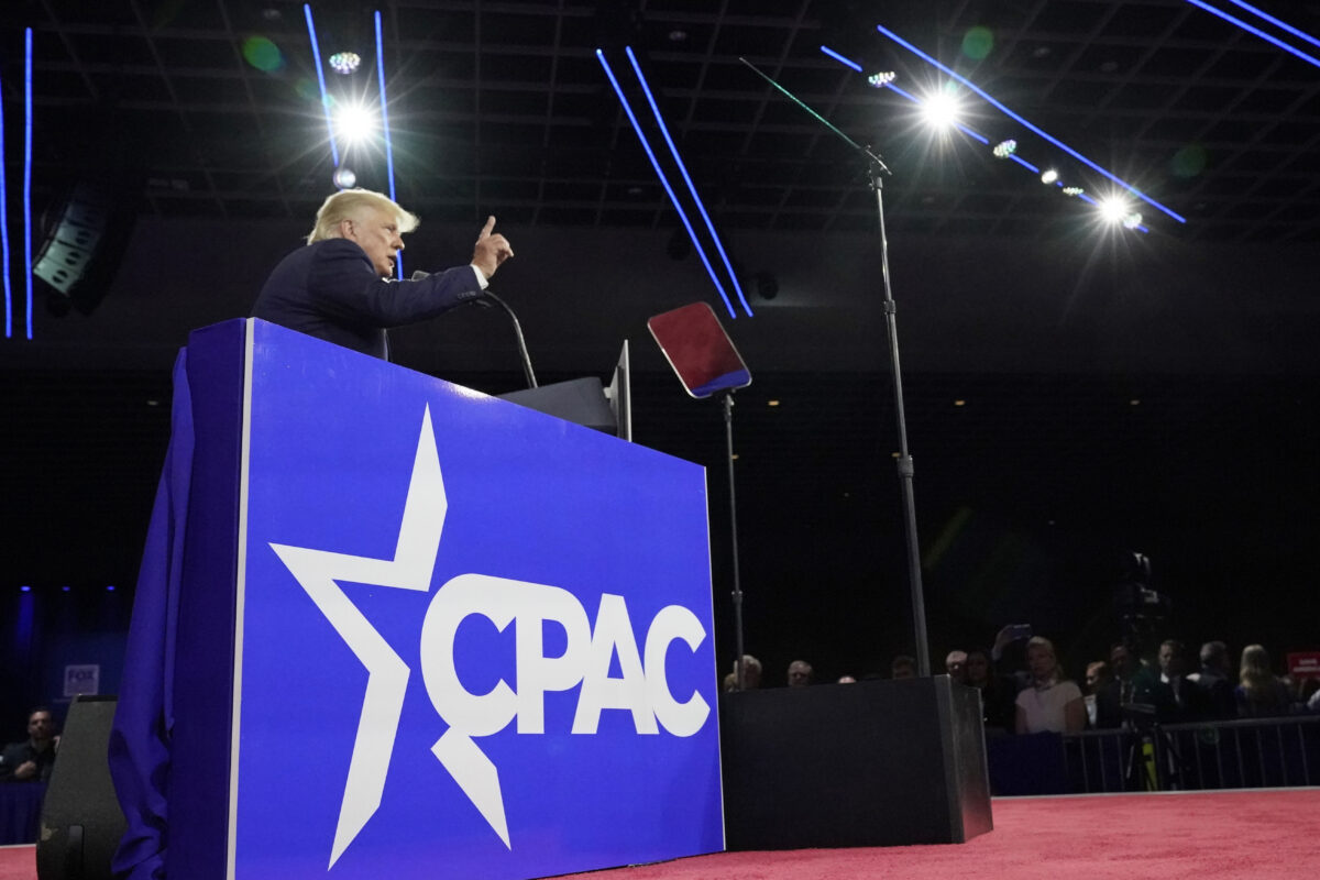 Former President Donald Trump speaks at CPAC 2022 in Orlando, Florida
