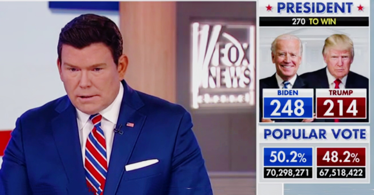 Bret Baier Texted Pals White-Knuckling It During Election Coverage in Newly Revealed Messages: ‘I’m Thinking He Is Going To Win’
