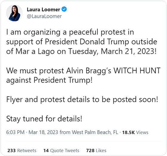Deleted Laura Loomer Tweet
