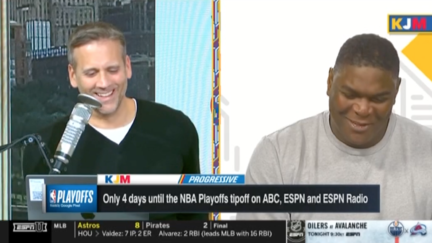 Max Kellerman and Keyshawn Johnson talking to Isiah Thomas