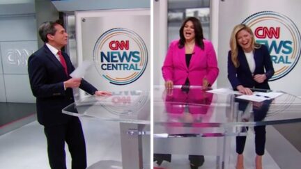 WATCH CNN News Central Gang LOSES IT Laughing Over John Berman's Report on 'Massive Black Hole' split image 2