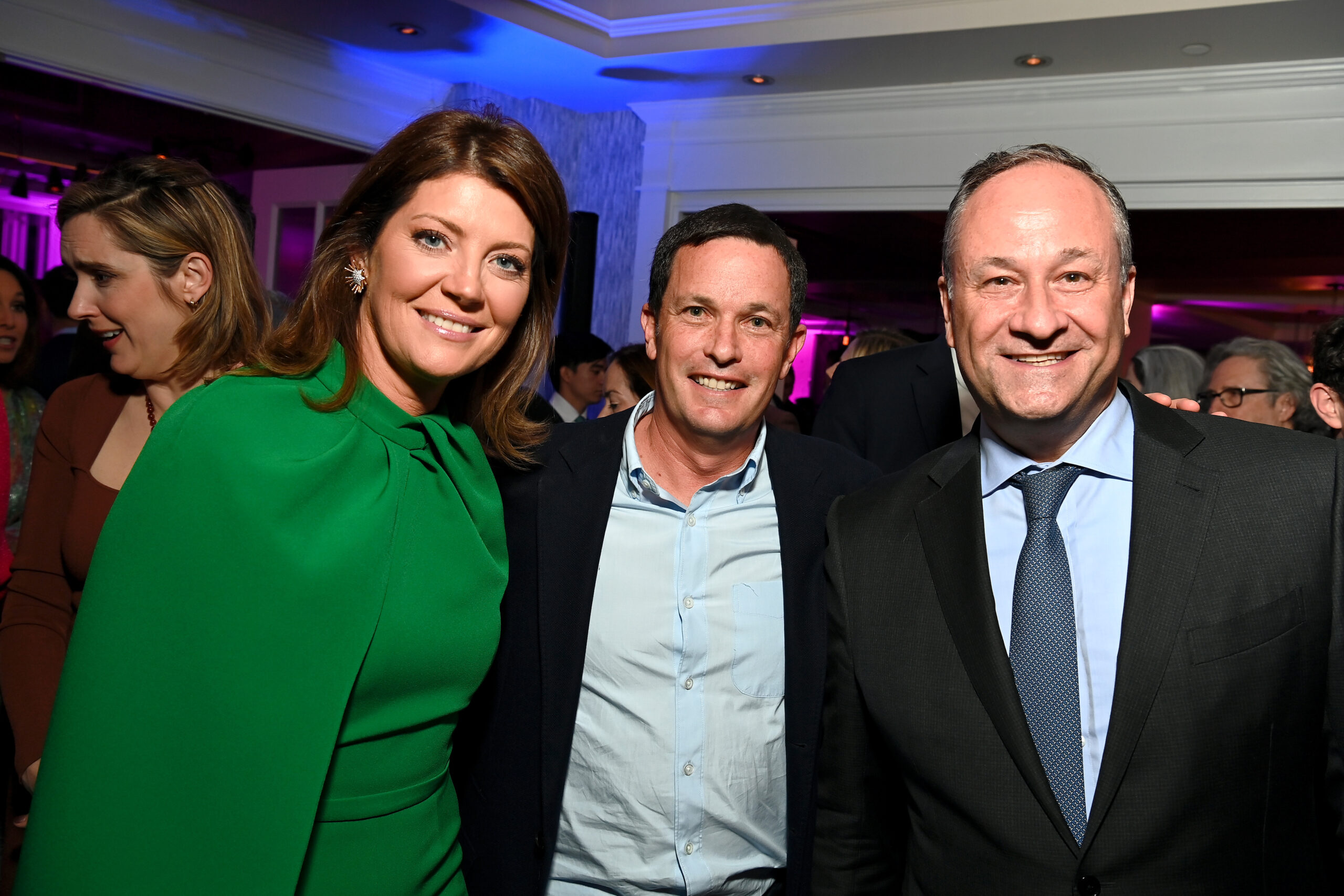Norah O'Donnell, Jay Sures and Doug Emhoff
