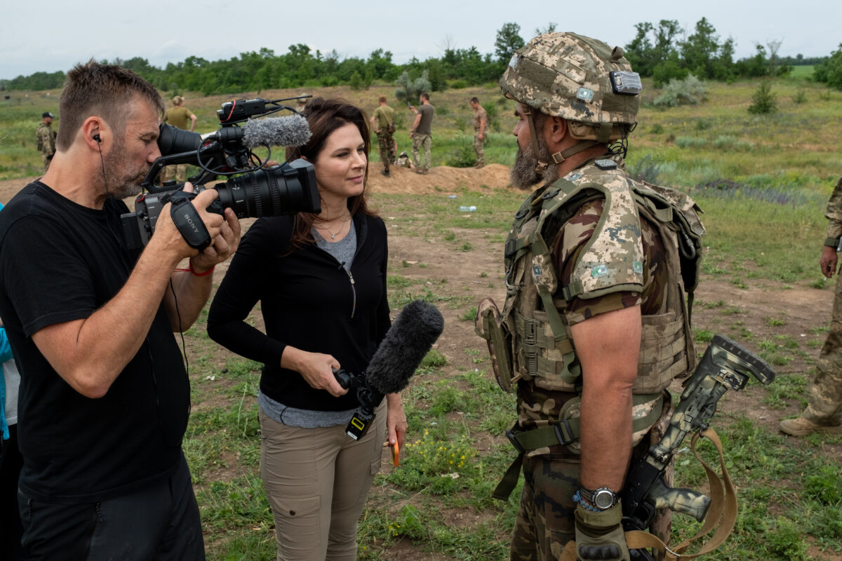 CNN anchor Erin Burnett reporting from Dnipro, Ukraine.