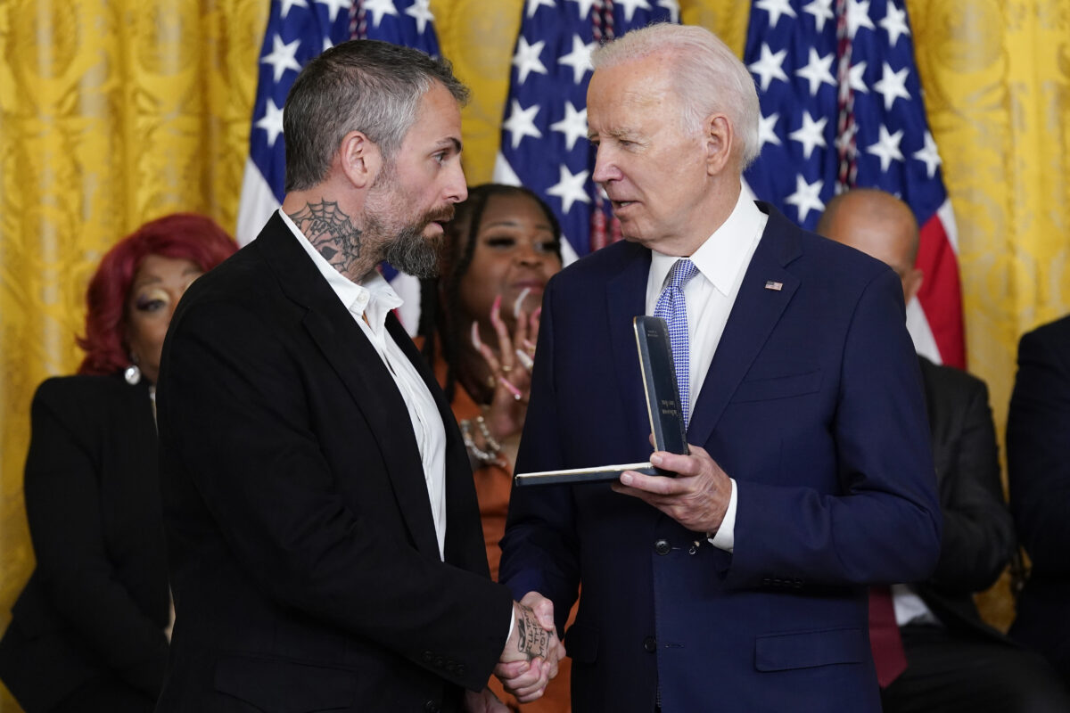 DC Police Officer Michael Fanone with President Joe Biden