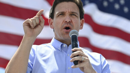 Republican presidential candidate Florida Gov. Ron DeSantis speaks at an annual Basque Fry at the Corley Ranch in Gardnerville, Nev., Saturday, June 17, 2023.