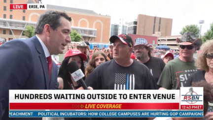 'Kill Em All!' Trump Fan On Rally Line Tells Trump TV Interviewer What To Do With Biden and 'RINOs and Globalists'