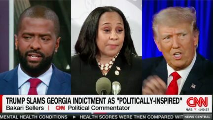 Bakari Sellers Fani Willis Donald Trump split image