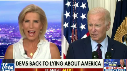 Laura INgraham Joe Biden split image