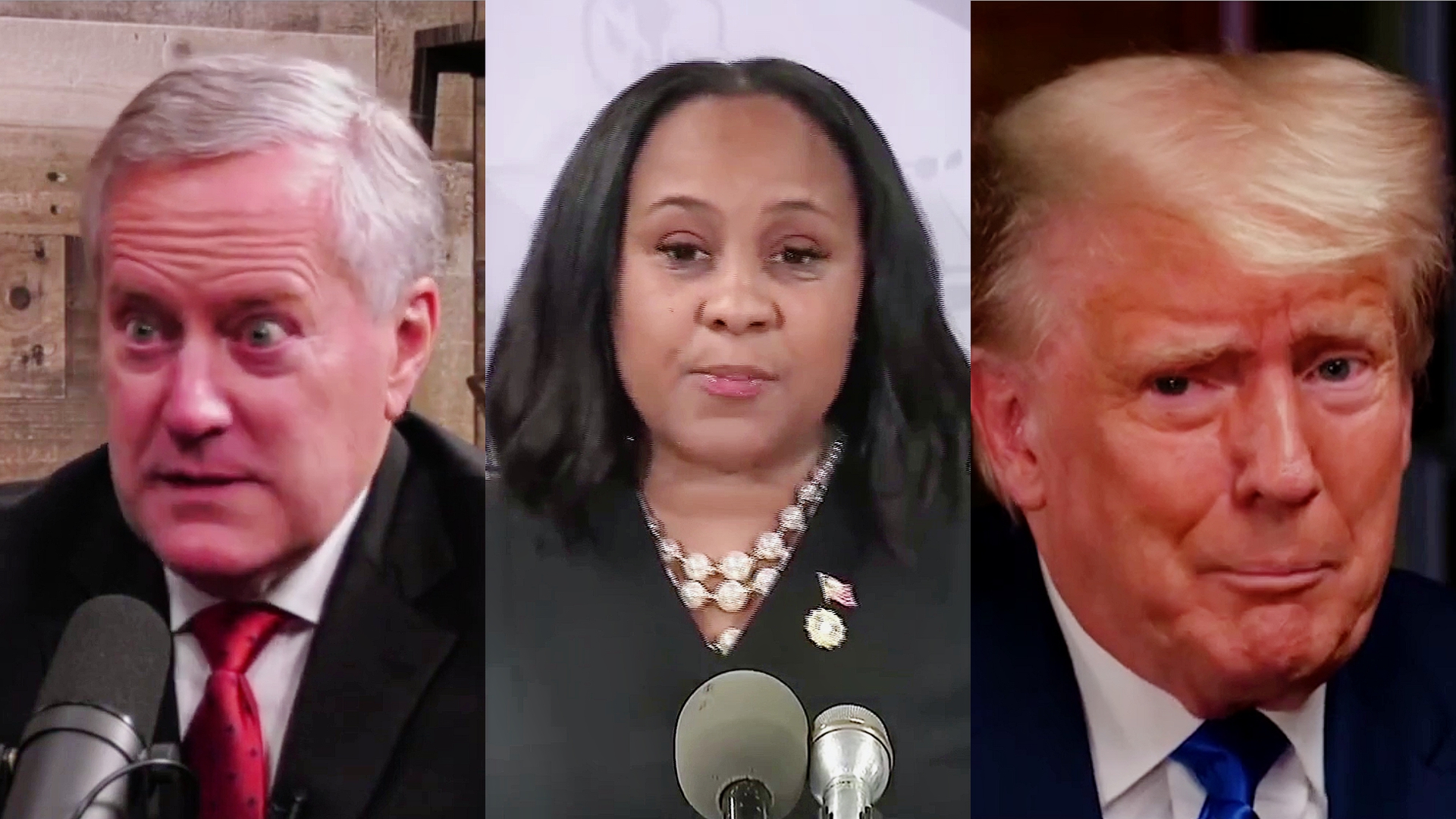 Mark Meadows Fani Willis Trump 3-shot