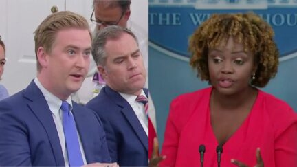 Peter Doocy Karine Jean-Pierre split image