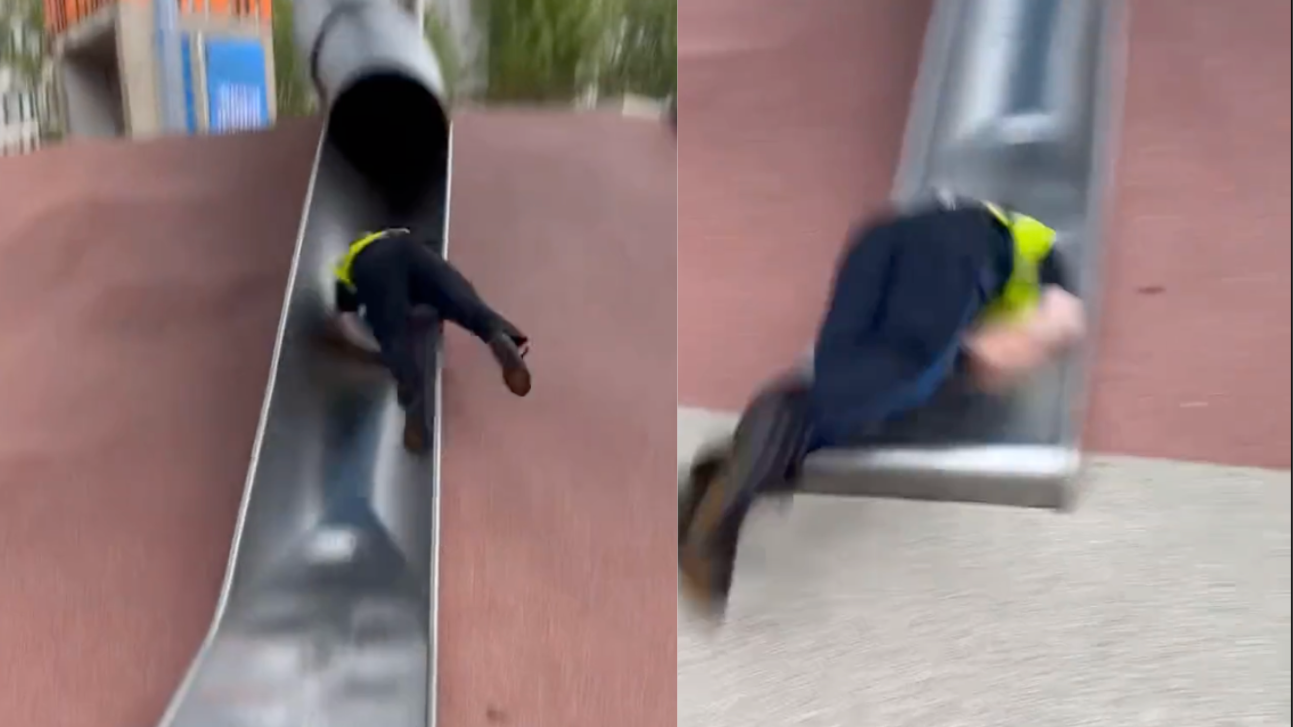 Boston Police Officer Injured Going Down Children's Slide in Viral Video