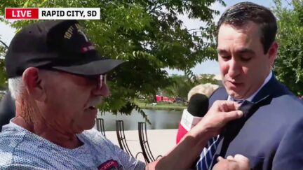Trump TV Host Gets Surprised Outside Rally By Twist Ending As Fan Predicts Next President — And It Isn't Trump