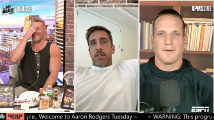 Pat McAfee, Aaron Rodgers and A.J. Hawk on The Pat McAfee Show