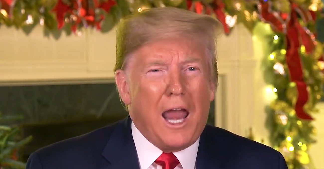Trump Shouts Enraged MERRY CHRISTMAS At Everyone In All-Caps ‘DERANGED’ Season Greeting