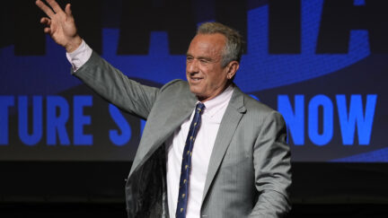 Independent presidential candidate Robert F. Kennedy Jr. waves to supporters during a campaign event, Saturday, April 13, 2024, in West Des Moines, Iowa.