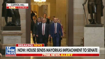 House Republicans walk to the Senate with articles of impeachment