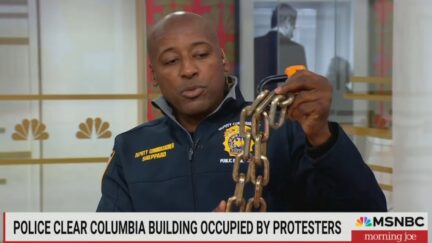 NYPD Deputy Commissioner Shows Off Chains Used By Columbia Protesters