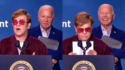 Biden Cracks Up Onstage After Elton John Blurts Defiant Cry Against 'Misinformation' And 'Scapegoating'