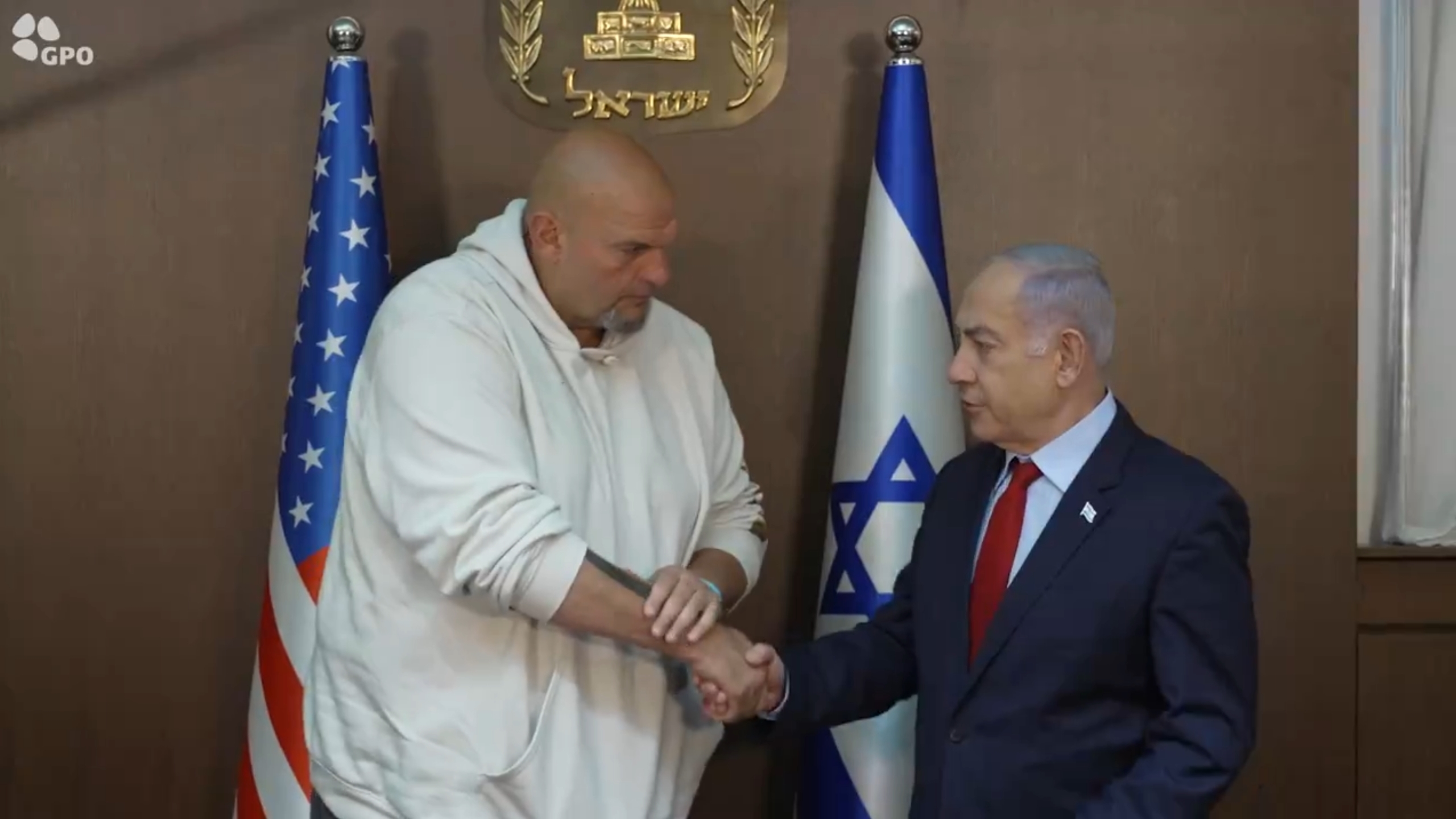 Benjamin Netanyahu Greets John Fetterman In Israel