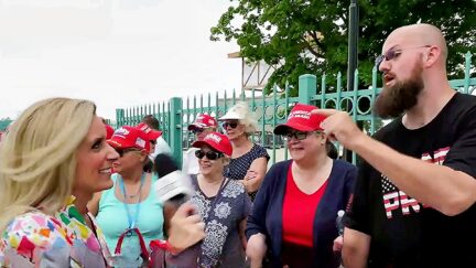 Trump Fan On Rally Line Rants Trump Is 'Our Current President' — Will Serve '3 Terms Minimum!'