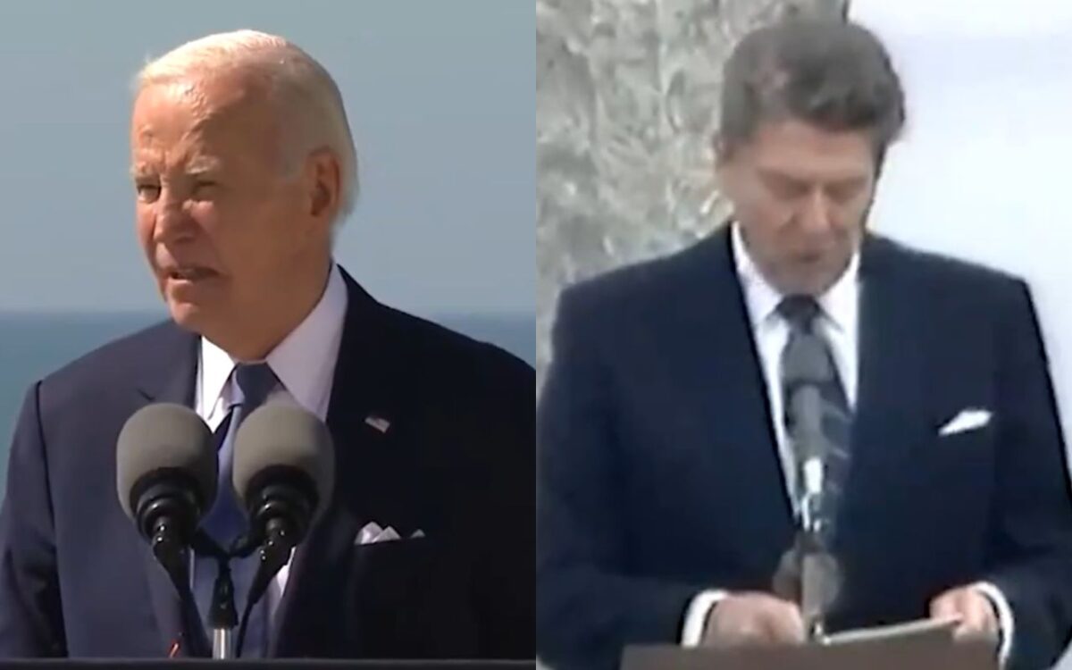 Joe Biden and Ronald Reagan