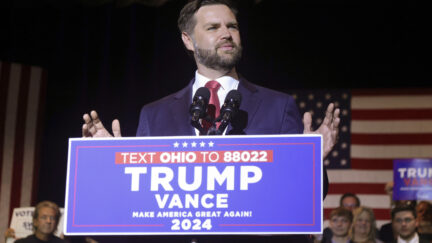 Republican vice presidential candidate Sen. JD Vance, R-Ohio, speaks during a rally in his home town of Middletown, Ohio, Monday, July 22, 2024.