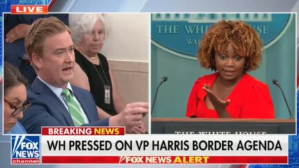Peter Doocy and Karine Jean-Pierre
